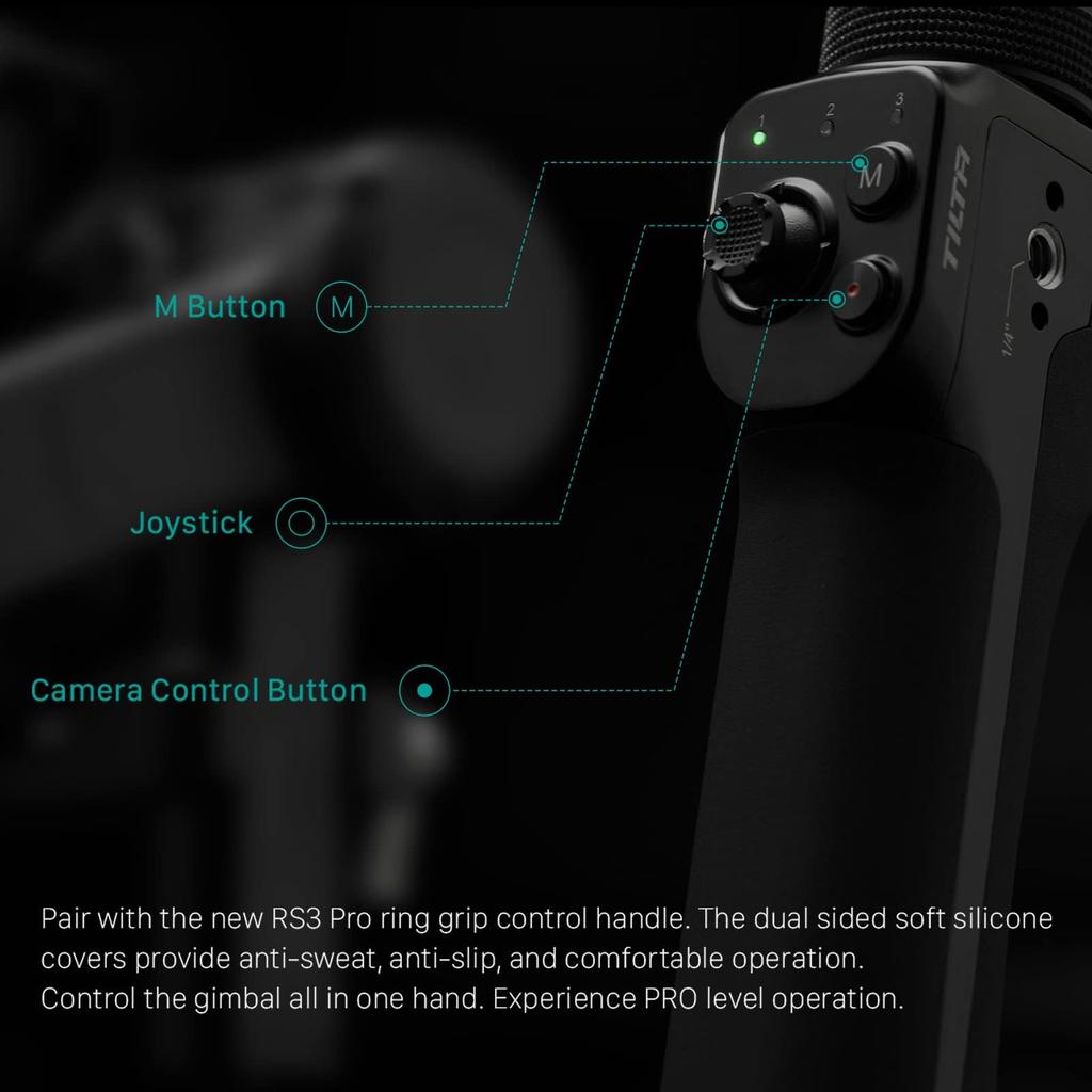 TILTA Basic Ringgriff Plus für DJI RS4 und RS3 Pro Stabilisator Handheld-Fernbedienung und Drahtloses Steuermodul RS4, Pro, RS2, Gimbals,