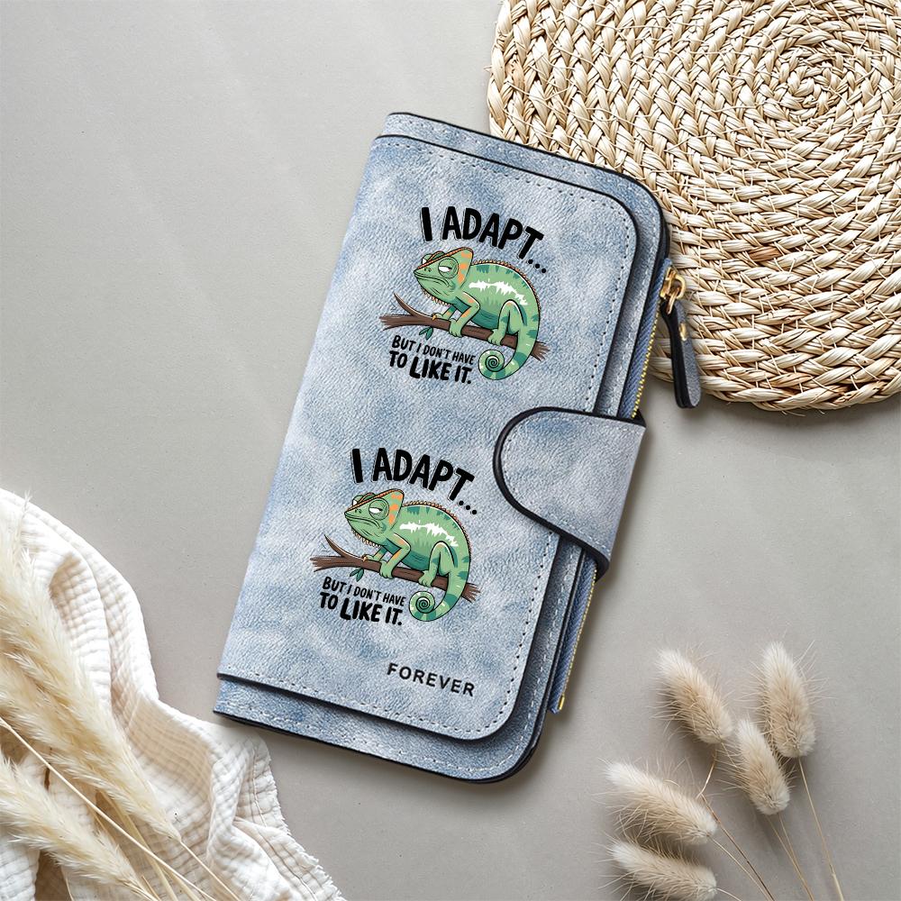 Funny Chameleon Print Long Wallet Casual Daily PU Leather Purse Card Holder For Women Men