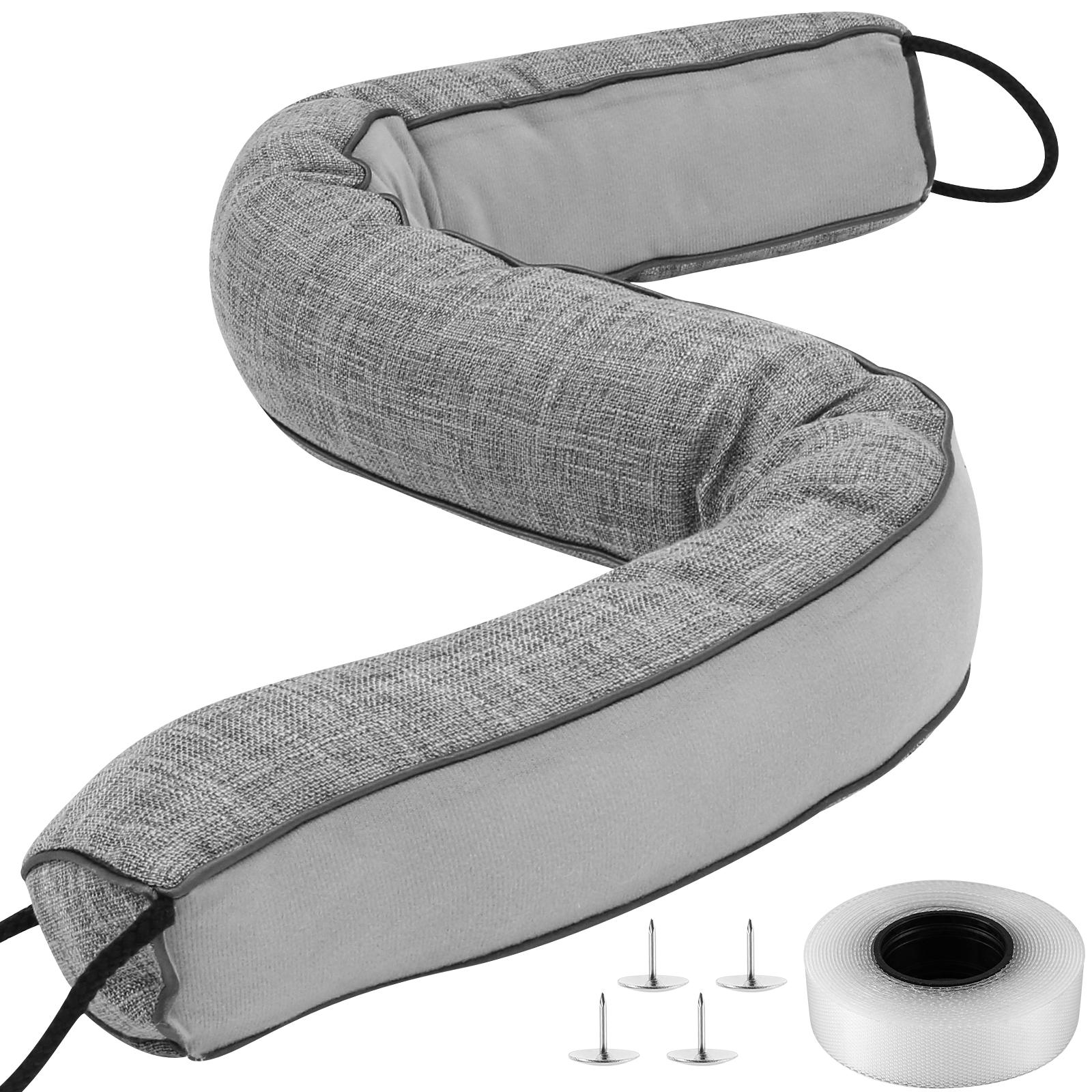 

New Door Bottom Sealing Strip Under Door Draft Stopper Wind Reduction Noise Blocker Insects Door Stopper Guard Holder with Loops серый