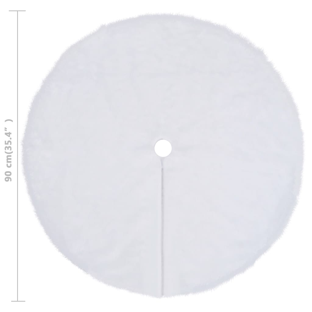Christmas Tree Skirt White 90 cm Artificial Fur
