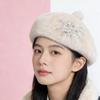 Stylish Beret Hat - Chic Pearl-embellished Elegant Lady's Hat