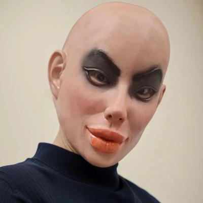 Lateks maske Cadılar Bayramı başlığı, güzellik başlığı, yaratıcı maske, lateks kel güzellik başlığı, takılabilir