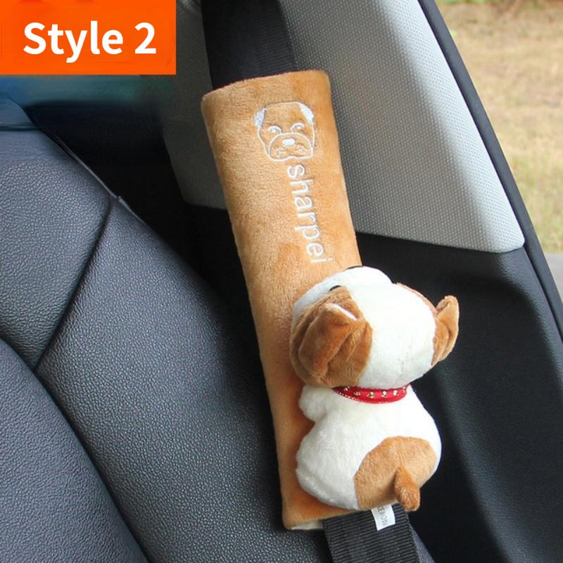 1 Pc Cute Cartoon Car Safety Seat Belt Cover Child Seat Belt Shoulder Pads Protection Plush Padding Auto Accessories