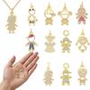 Brass Base Brass Pendants 18K Gold Plated Micro Pave Charms Cubic Zirconia Pendants  Jewelry Gift