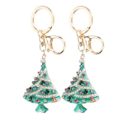 2Pcs Christmas Tree Keychain Portable Cute Fashionable Pendant Ornaments Holiday DecorationGreen