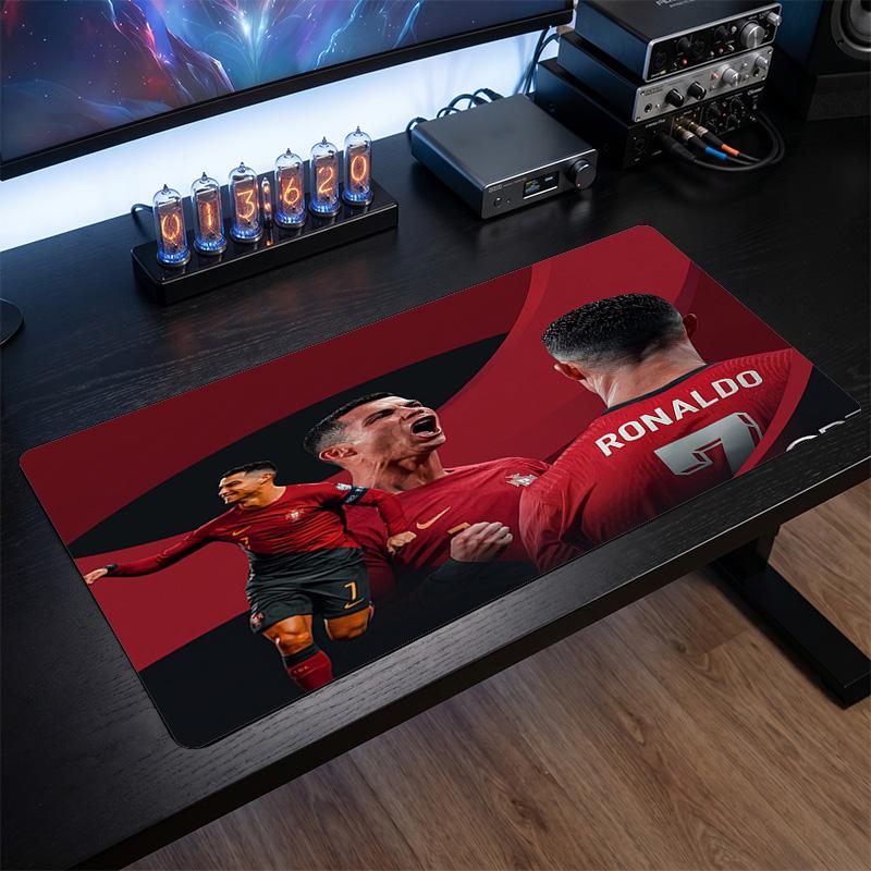 Podkładka pod mysz z herbem Cristiano Ronaldo, Rozszerzona antypoślizgowa gumowa mata na biurko do gier, biura, laptopa, Prezent dla fana