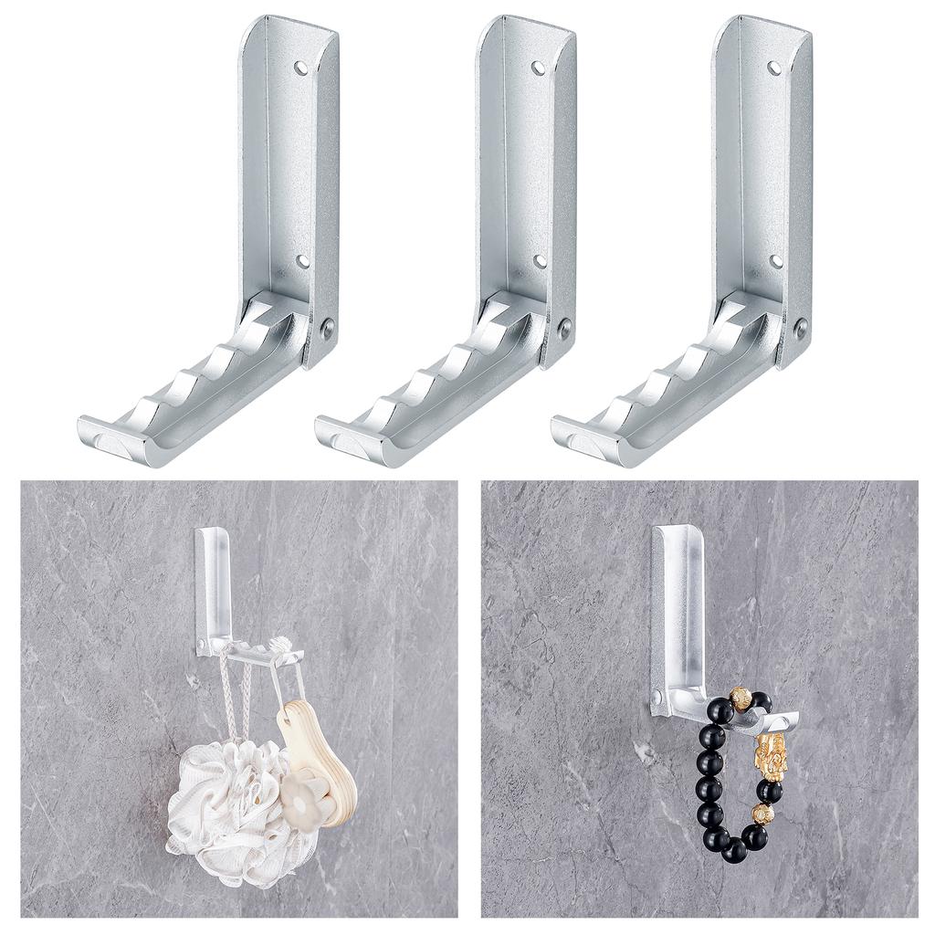 3x Wall Mount hanger Bathroom Coat Hook , Silver