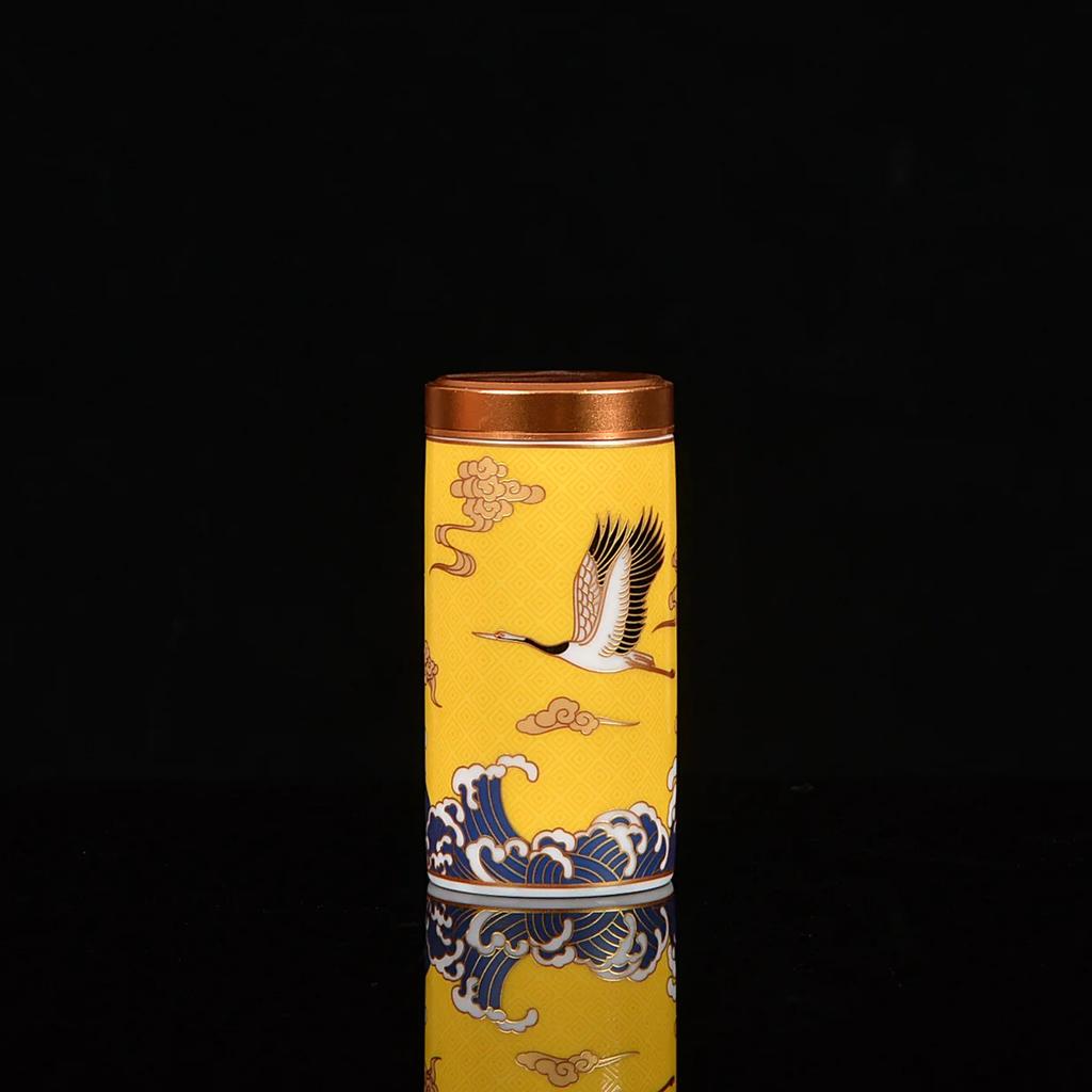 Enamel Color Porcelain Tea Canister Sealed Ceramic General Jar Storage Jars Desk Decoration Tea Cans Candy Pots Tea Caddy