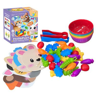 Early Education Learning Colors Sorting Montessori Toys Animal Food Matching Games Thinking Training Sensory Toys For Children