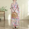 DIMANAF New 2026 Women Plus Size Summer Casual Long Dress Sundress Cotton Loose Oversize Maxi Floral Print Beach