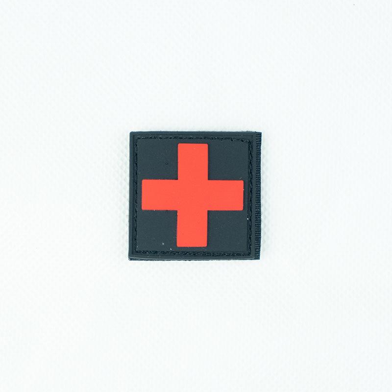 PVC Hook & Loop Red Cross Medical Patch for Outdoor Rescue and Tactical Gear
