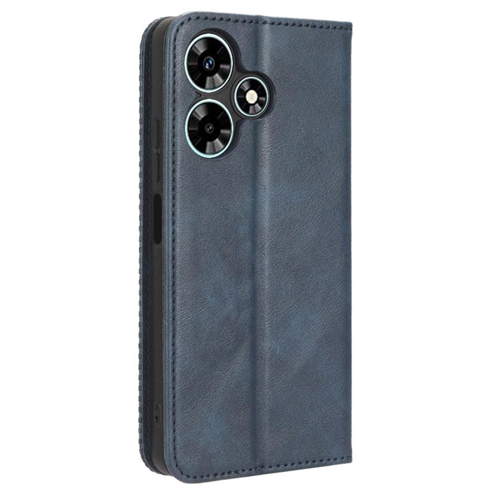 For Infinix Hot 30i/Hot 30i NFC X669 PU Leather Vintage Phone Case Folio Book Stand Wallet Cover