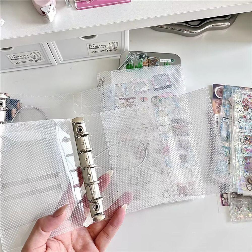 1Pcs PP Loose Leaf Notebook Cover Diagonal Small Card Photo Storage Ledger New M5 A7 A6