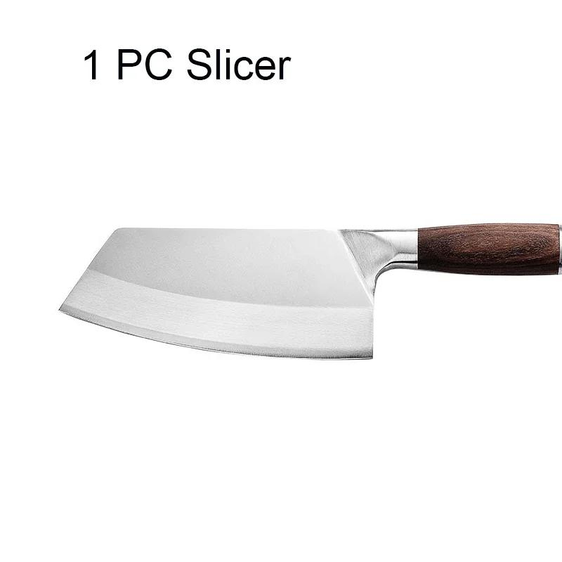 

Кухонный нож для резки мяса из нержавеющей стали, нож для измельчения овощей, многофункциональный поварской нож с деревянной ручкой, кухонные принадлежности