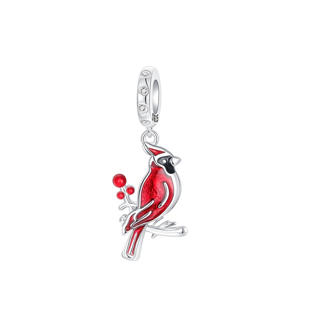 New Original Copper Red Charms Red Bird Heart Mushroom Beads Pendants Fit Bracelet Necklace Diy Jewelry Gift
