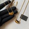 Collana con Ciondolo Occhio di Tigre Placcata Oro con Design a Catena Retrò