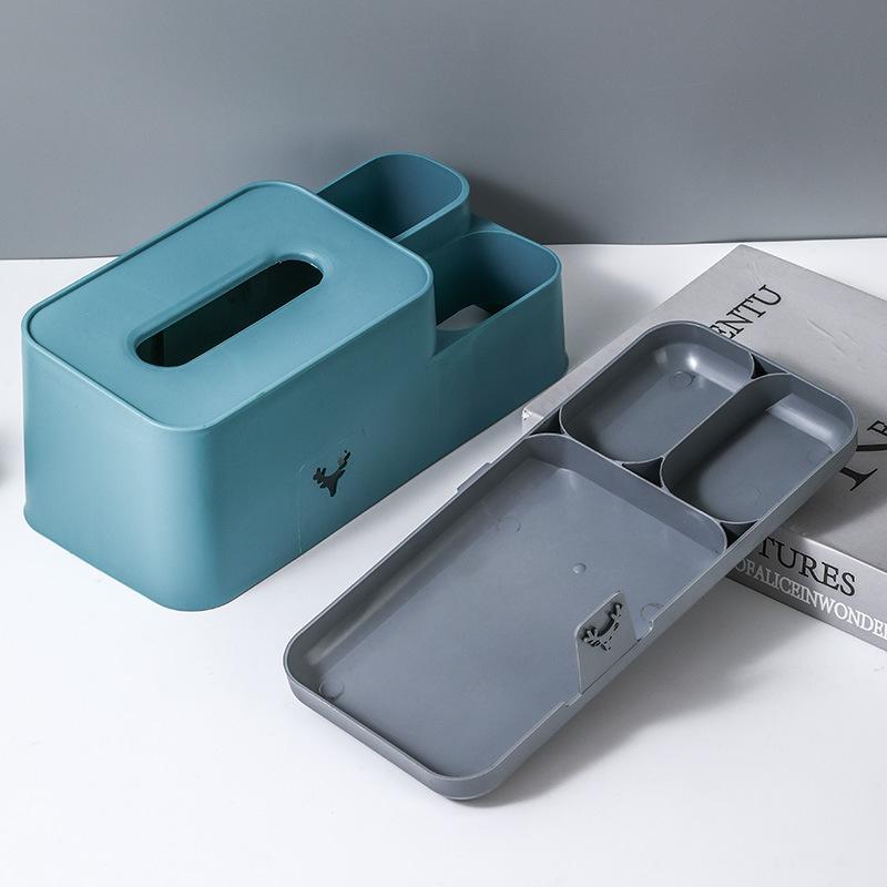 Stylowy Kreatywny Stolik Kawowy z Wielofunkcyjnym Schowkiem Sterowanym Pilotem i Pudełkiem na Chusteczki do Salonów