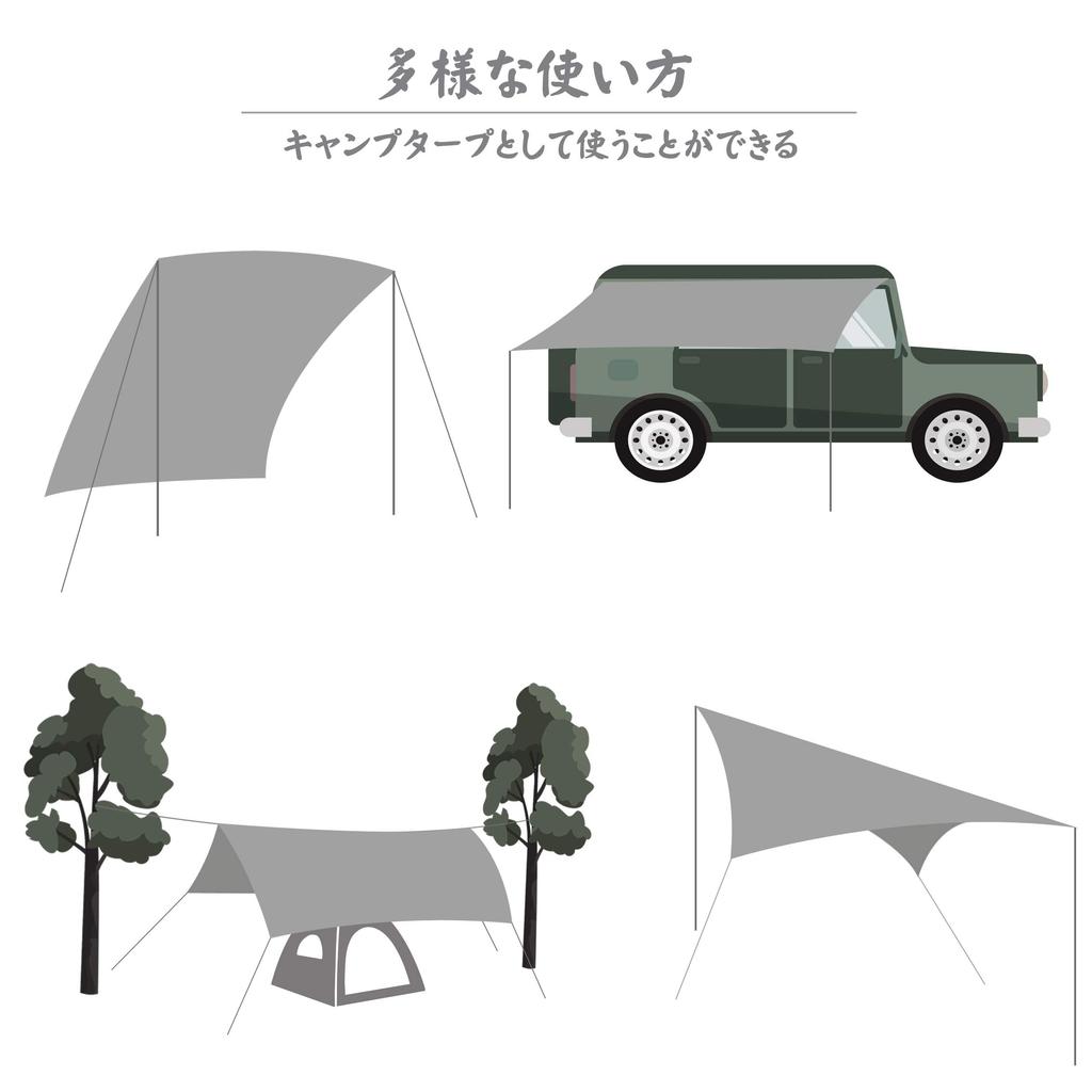 Tent Sheet, Waterproof Leisure Sheet, Ground Sheet, Double-sided Waterproof, Sunshade Treatment, UV Protection, Lightweight, Storage Bag Included,