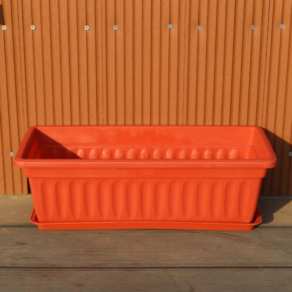 Colorful Rectangular Flower Pot With Tray Plant Pot Quality Garden Planter  Patio