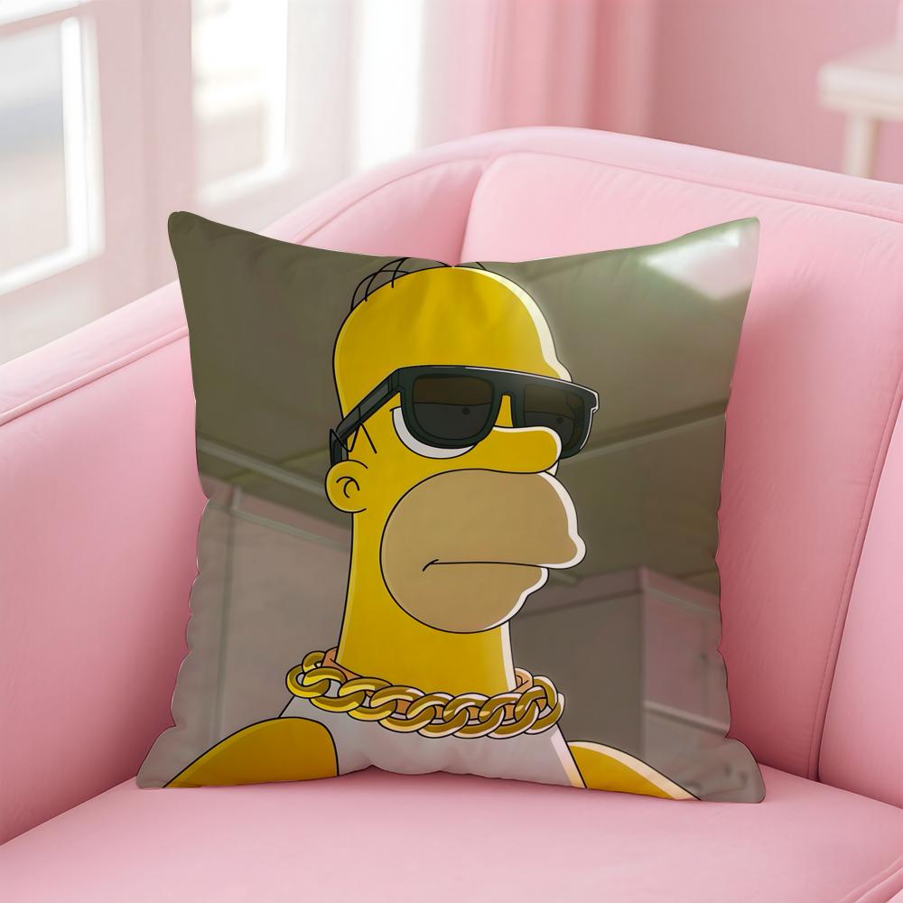 Husa de Pernă Anime S-Simpsons pentru Casă și Mașină, Multi-Scenă - Reversibilă, Moale și Durabilă pentru Utilizare Zilnică