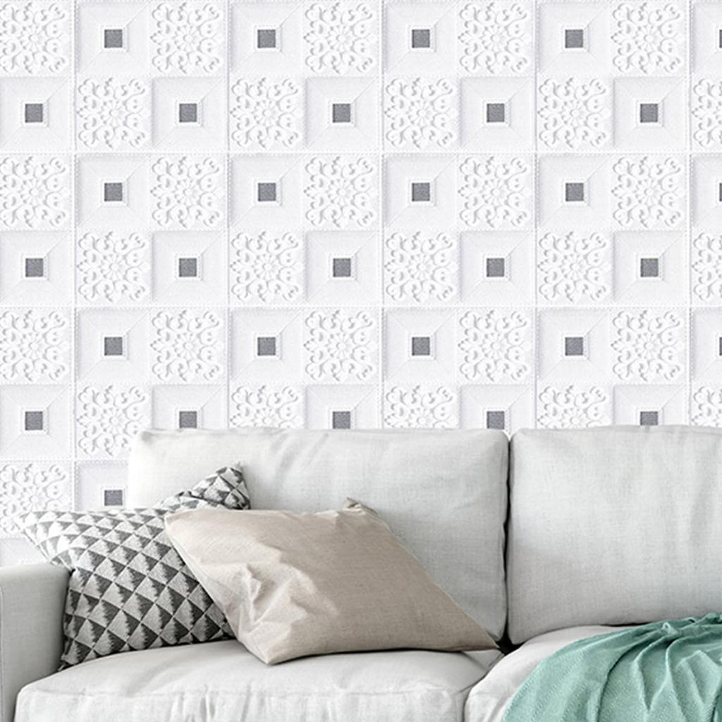 70cmx1m Big Size Ceiling Wallpaper 3D Brick Waterproof Wall Stickers Foam Self-Adchive Wall Decoration
