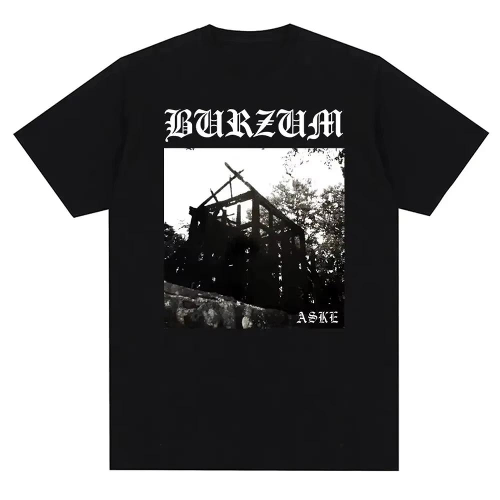 2025 Vintage Metal Band Burzums Album Cover Print Music T Shirt Men Women Fashion Casual Short Sleeve Plus Size T Shirt Unisex