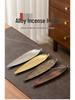 Antique Alloy Banana & Bodhi Leaf Incense Holder for Home - Creative Sandalwood Agarwood Stick Burner