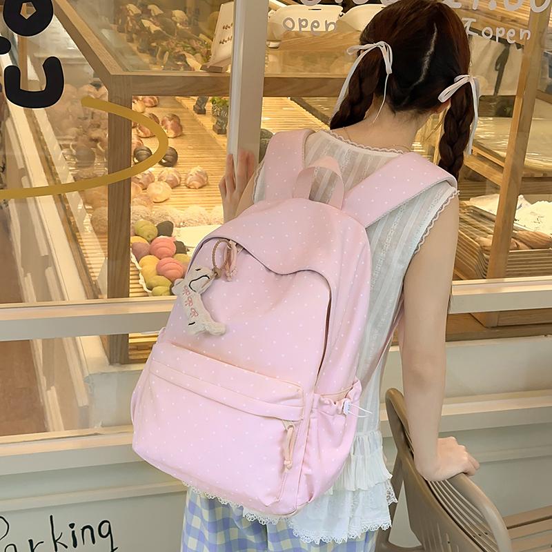 Point Print Student Schoolbag Women's Backpack