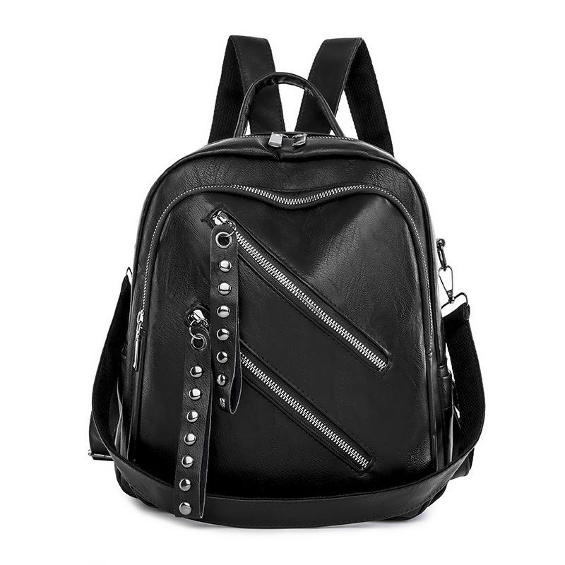 Schoolbag1011 new bag women's bag simple and fashionable large capacity soft leather women's leisure travel backpack schoolbag women