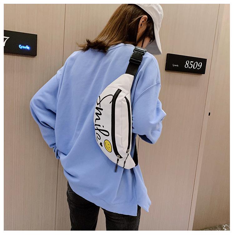 Women's Trendy Letter Print Nylon Shoulder & Chest Bag