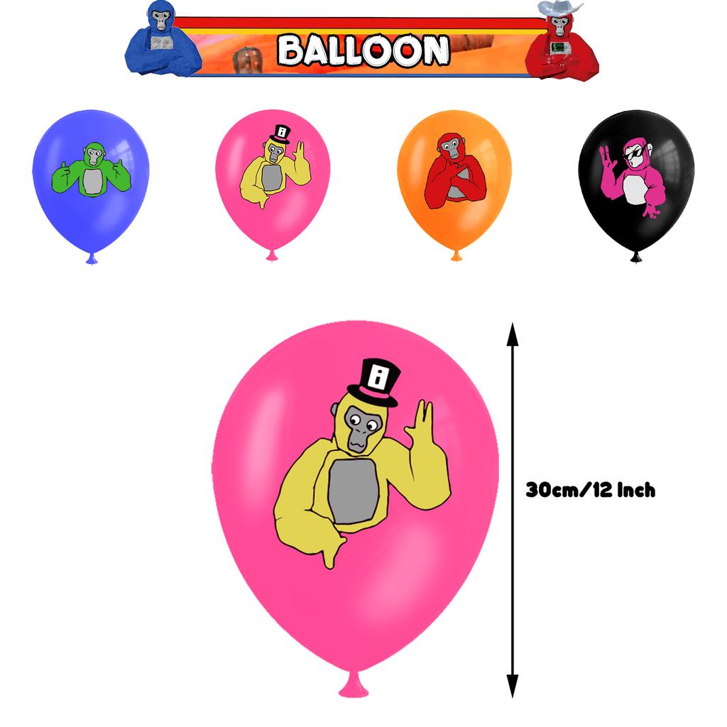 Tag Birthday Gorilla Party Supplies Decoration Set Balloons Banner Toppers Cake