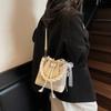 Hand Carrying Bucket Bag Women's New Fashion Pattern Drawstring Shoulder Bag Versatile Commuter Messenger Bag