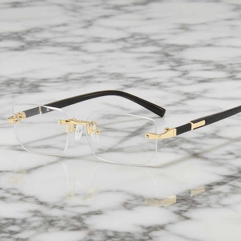 Men Women New Fashion Reading Glasses Vintage Trendy Blue Light Blocking Eyewear Frameless Far Sighted Prescription Glasses