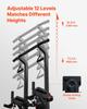 Pull Up Bar, 150kg Power Tower Dip Station, Workout Dip Station with H-Shaped Stable Base & Back Pad, Adjustable 12 Level Height Free Standing Chin Up