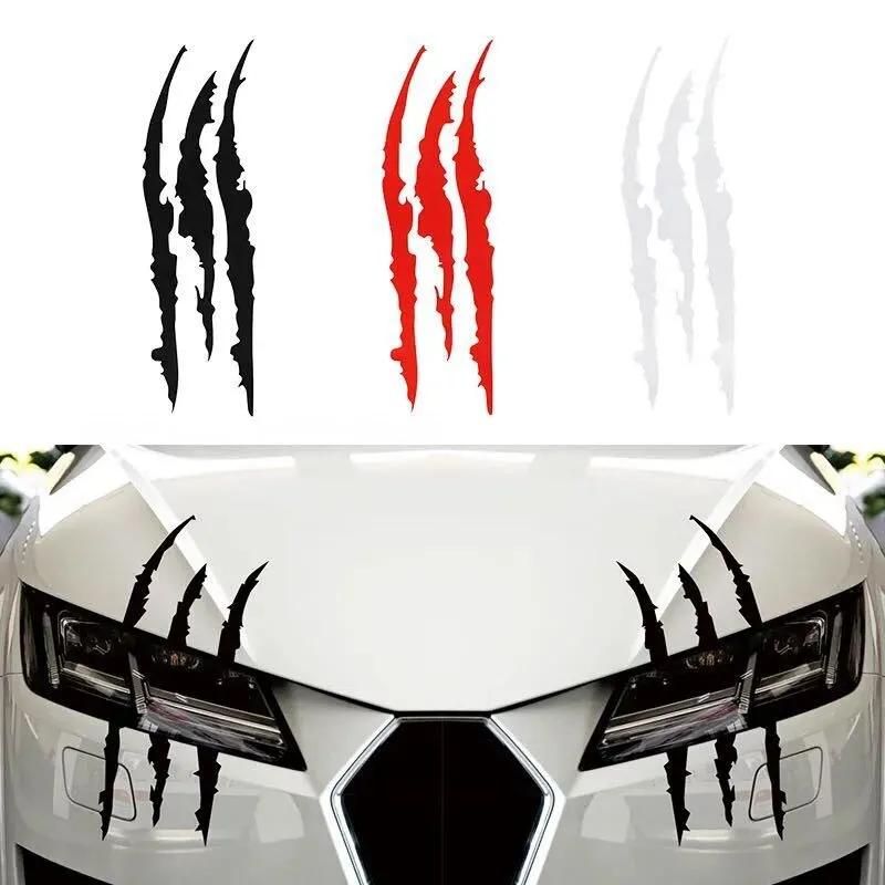 Car Monster Claw Scratch Decal - Reflective Vinyl Sticker for Auto Headlight Decoration