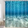 MERCHR Blue Ocean Beach Shower Curtain, Nature Underwater Sea World Scene Bathroom Curtains Waterproof Fabric, 71 X 71 Inches