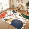 Mountain Landscape Theme Crystal Velvet Floor Rug Personalized Custom Name Text Warm Carpet Home Decoration