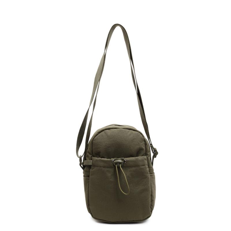 Casual and Lightweight Small Bag Women's Drawstring Crossbody Mobile Phone Bag Spring and Summer Simple One-shoulder Sports Small Square Bag