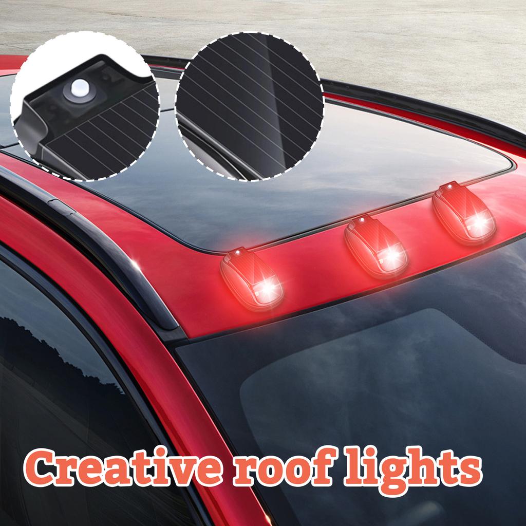 LED Roof Solar RGB Strobe Light With Remote Control , Multi,Color Car Exterior Decoration Lighting