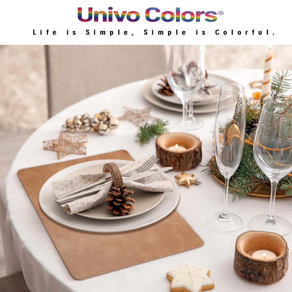 Univo Colors Placemats, High-Quality PU Leather, Nordic Style, Water-Repellent, Stain-Resistant, Insulating, Non-Slip, Washable, Easy To Clean,