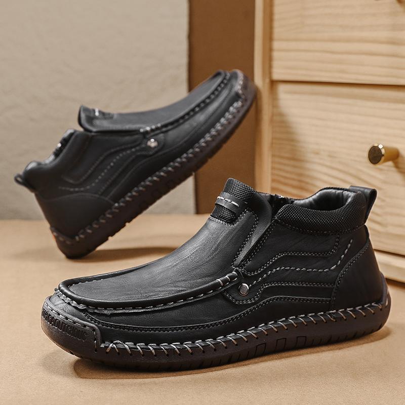 38-48 Herren Retro Freizeitschuhe, Große Größen Handgemachte Echte Leder Freizeitstiefel Knöchelhohe Stiefel