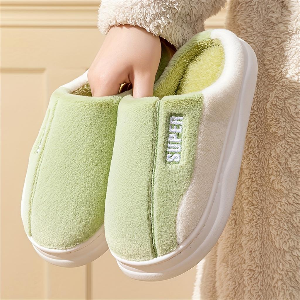 Cozy & Warm Women's Plush Embroidered Winter Slippers - Soft Sole, Fluffy Comfort Indoor Shoes