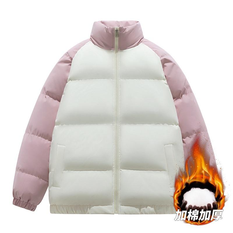 Men's splicing cotton-padded jacket stand-up collar thickened winter new men's youth casual bread clothes cotton-padded jacket
