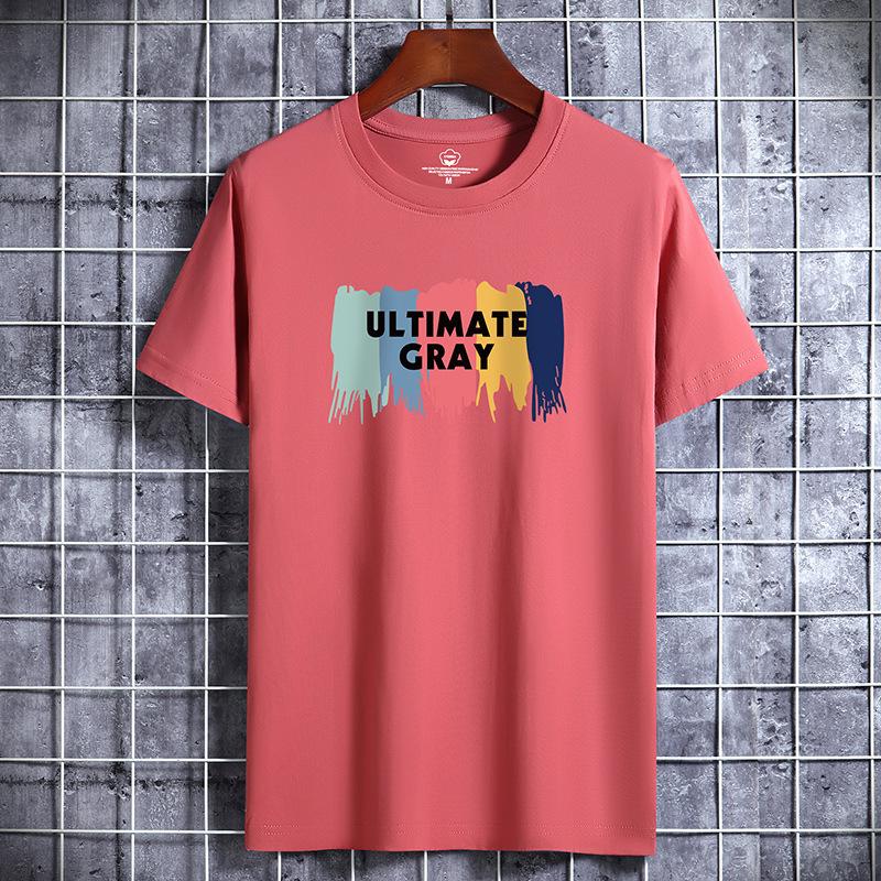 QICED Summer Short-sleeved T-shirt Men's O-neck Trend Bottom Shirt