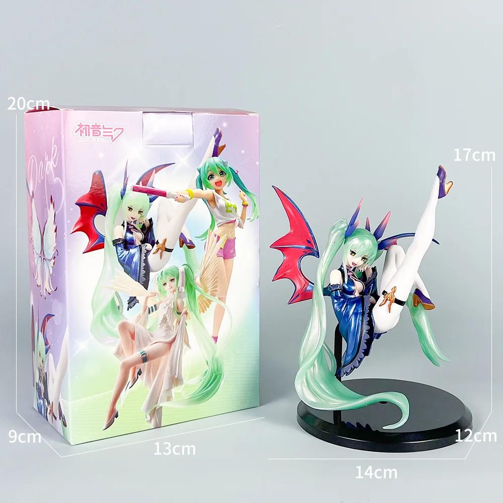 

New Hatsune Miku Anime Figure Light and Dark Beautiful Angel Girl Action Figure PVC Collectible Doll Ornaments Toys Gifts B with box