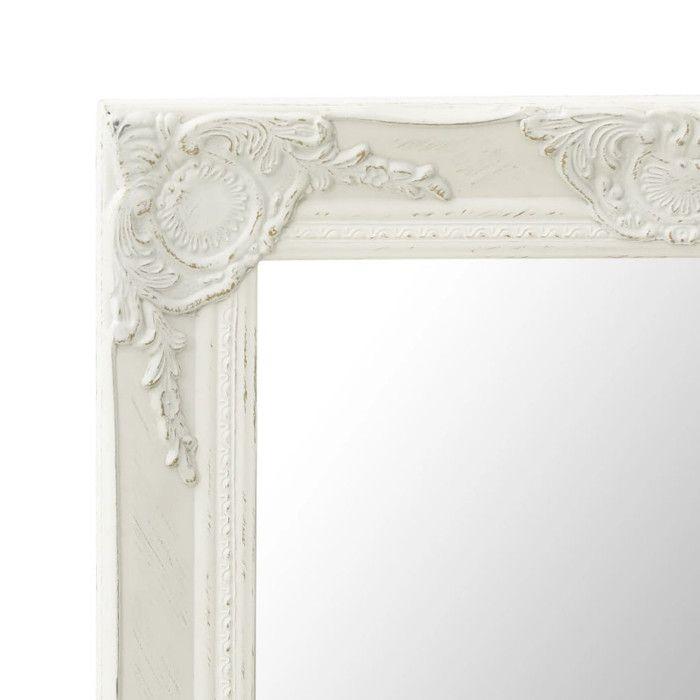 VidaXL Wall Mirror Baroque Style 50x80 Cm White 320320