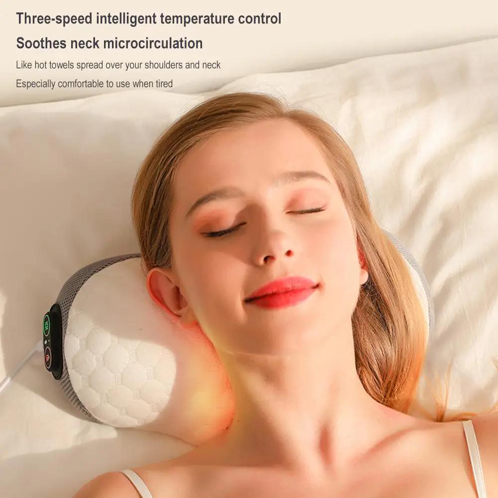 Multifunksjon nakke skulder massasjepute med varmevibrasjon Memory Foam massasjepute