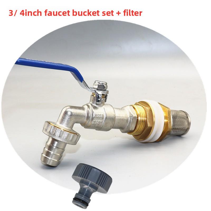 1/2" 3/4" Messing-Wassertank-Anschlusssatz, mit Legierungshahn, Dichtung, Kupferrohr, Fischtank-Kupplung, Gartenbewässerungsschlauch-Adapter