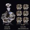 European Luxury Hand-Painted Gold Crystal Decanter & Whiskey Glass Set