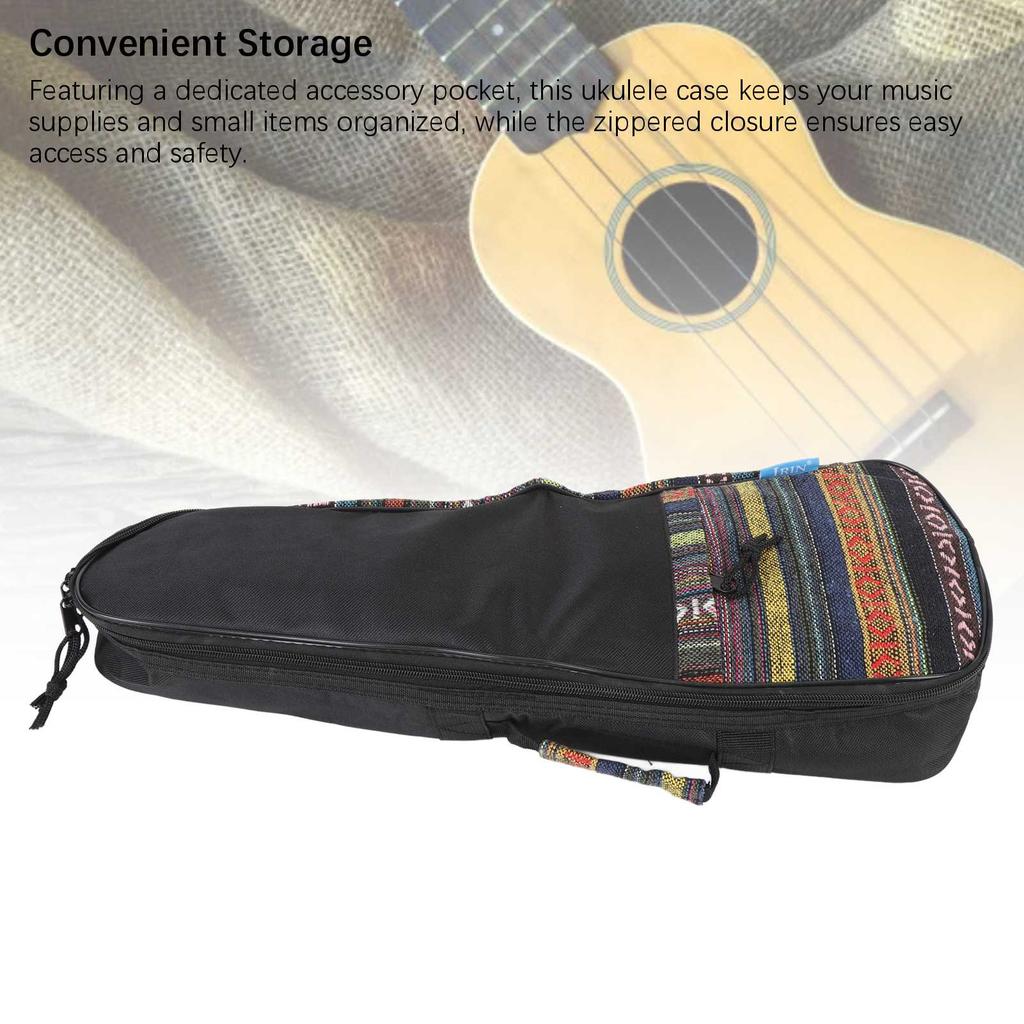 21in Ukulele Case Cotton Shell Foam Padding Heavy Duty Ukulele Gig Bag with Handle Shoulder Strap